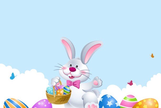 Easter rabbit & eggs.